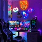 Hannya Mask Neon Sign - Anime Room Decor