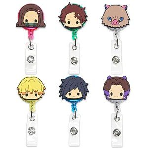 Kawaii Anime Badge Reel Set - 6 Pcs