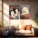 Funny Anime Cat Posters - Set of 2