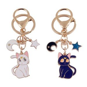 Cute Anime Cat Couples Keychain Set - 2 Pack