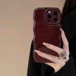 Wavy Frame Wine Red iPhone 15 Pro Max Case