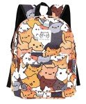 Cute Anime Cat Canvas Backpack for Everyday Use