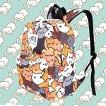 Cute Anime Cat Canvas Backpack for Everyday Use