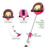 Kawaii Anime Badge Reel Set - 6 Pcs