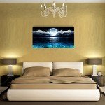 Ocean Moon Landscape Canvas Wall Art Print