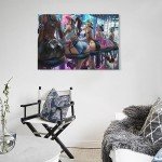 Anime Art Posters: Sexy Girls in Fishnet Tights