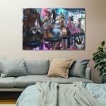 Anime Art Posters: Sexy Girls in Fishnet Tights