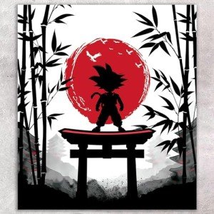 Cool Red Sunrise Anime Tapestry for Bedroom