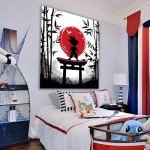 Cool Red Sunrise Anime Tapestry for Bedroom