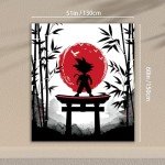 Cool Red Sunrise Anime Tapestry for Bedroom
