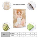 Anime Girl Nami Smile Canvas Wall Art 12x18