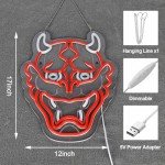 Hannya Mask Neon Sign - Anime Wall Decor