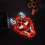 Hannya Mask Neon Sign - Anime Wall Decor