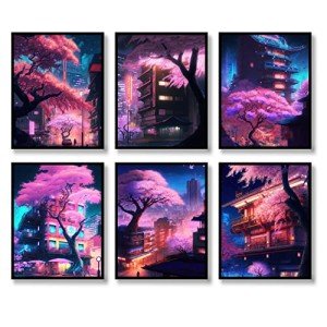 Set of 6 Anime Wall Art Prints