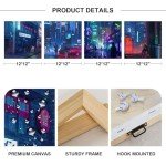 Tokyo Neon Anime Canvas Prints - 4 Pack
