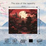 Japanese Anime Tapestry: Dark Sunset Forest Decor