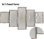 Set 5 Canvas Print Demon Slayer Characters Colorful Abstract Art for Living Room Bedroom Office Ready to Hang Fabric Home Artistic Anime Different sizes (with Frame) (39x22 inch)