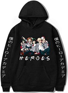 RONGJUN Anime Hoodie MHA Friends Printed Hooded Sweatshirt Pullover Deku Cosplay Jacket Coat for Women Men (X-Large, Style 1)