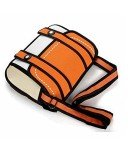 Xugq66 3D Style 2D Drawing Cartoon Bag Comic 3D Messenger Bag (Orange)