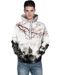 SANKILL Unisex Graphic Hoodies for Men Funny 3D Novelty Pullover Sweatshirt Xmas Teen Boy Gifts Ideas Black White Galaxy Hoodie