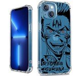 XXYUIKEZI for iPhone 13 Anime Case Transparent Shockproof TPU Boys and Girls (Cool 13), Black-yuji