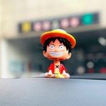 ITUBLE One Piece Bobbleheads Anime Luffy Figure Bobblehead Action Figures Car Dashboard Decorations Accessories Interior Birthday Cake Toppers Phone Holder for Women Men Boys Girls