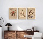 6Pcs Japanese Samurai Cat Wall Art Prints of Posters Japan Bushido Decor Kung Fu Paintings Tattoo Funny Fantasy Photo Picture Canvas Poster Painting for Living Room Print Bedroom Home Artwork