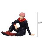 Puruuige 2PCS Anime Figures Itadori Yuji Noodle Stopper Figurine Sitting Pose Character Statue PVC Collection Model Desktop Decoration