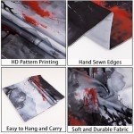 Atrippy Anime Wall Tapestry for Bedroom Aesthetic, Black Forest Japanese Moon Tapestry Wall Hanging, Vintage Nature Mountain Art Decor Dark Landscape Backdrop for Living Room 51"X60"