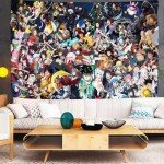Timimo Anime Tapestry - Poster Decoration Wall Art Background Large Bedroom Hanging Birthday Party Decoration, 60x80in (Anime Heroes Tapestry)