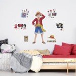 RoomMates RMK5439GM One Piece Luffy Wall Decal, Red