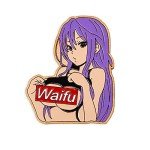 Buy now Wooden Trendy Cartoon Anime Girl Enamel Pin -Cut Enamel Pins for Backpacks Aesthetic - Decorative Wood Funny and Cute Pins for Backpacks, Clothing, Jackets, Hats, and More - Stylish Lapel Pin