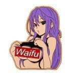 Buy now Wooden Trendy Cartoon Anime Girl Enamel Pin -Cut Enamel Pins for Backpacks Aesthetic - Decorative Wood Funny and Cute Pins for Backpacks, Clothing, Jackets, Hats, and More - Stylish Lapel Pin