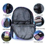 Pawsky Galaxy Backpack for School, Anime Luminous Backpack College Bookbag Anti-Theft Laptop Backpack with USB Charging Port