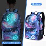 Pawsky Galaxy Backpack for School, Anime Luminous Backpack College Bookbag Anti-Theft Laptop Backpack with USB Charging Port