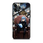 HEMINJYJEF Japanese Anime Anti-Drop Shell Cover Manga Pattern Non-Slip Cell Soft Silicone Phone Protective Cases (for iPhone 14,Rimuru Tempest)