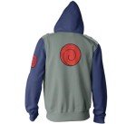 Ripple Junction Naruto Shippuden Men's Full Zip-Up Hooded Sweatshirt Kakashi Hatake Anime Fleece Hoodie Olive XS