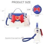 Sunwel Fashion Cute Anime Cosplay Big Bow Top-Handle Purse Small Shoulder Crossbody Bag for Women Girls (BLUE/RED)