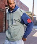 Ripple Junction Naruto Shippuden Men's Full Zip-Up Hooded Sweatshirt Kakashi Hatake Anime Fleece Hoodie Olive XS