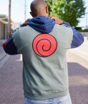 Ripple Junction Naruto Shippuden Men's Full Zip-Up Hooded Sweatshirt Kakashi Hatake Anime Fleece Hoodie Olive XS