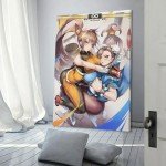 DFJHAZGT Street Fighter Game Posters Chun Li & Striker Sexy Anime Aesthetic Posters Poster Decorative Painting Canvas Wall Art Living Room Posters Bedroom Painting 12x18inch(30x45cm), Frame-style-3