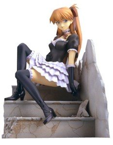 Kotobukiya - Neon Genesis Evangelion PVC Figurine Asuka Langley Goth Loli Ver, Black, White, Modern, Indoor, Anime, Collectible, 20cm