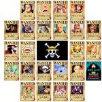 TYZZHOA 25PCS Anime [OP] Wanted Posters 30×21cm, New Bounty Edition, Straw Hat Pirates Crew Nika Luffy 3 Billion, Zoro, Sanji, [OP] Anime Gifts(Retro)