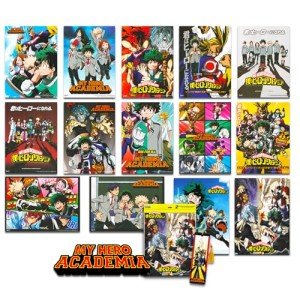 Shueisha My Hero Academia Poster Set - My Hero Academia Room Decor Bundle with 14 My Hero Academia Wall Art Posters 8" x 11" Plus Mobile Wallet