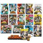 Shueisha My Hero Academia Poster Set - My Hero Academia Room Decor Bundle with 14 My Hero Academia Wall Art Posters 8" x 11" Plus Mobile Wallet