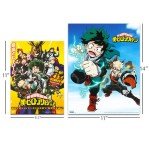 Shueisha My Hero Academia Poster Set - My Hero Academia Room Decor Bundle with 14 My Hero Academia Wall Art Posters 8" x 11" Plus Mobile Wallet