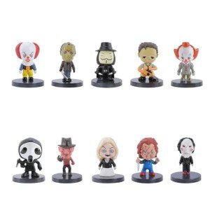 brableewear Horror Movie Anime Action Figure Halloween Zombie Statues Scary Toys Horror Killer Set Michael Myers Freddy Jason Action Figures Home Decor Collectible
