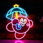 Gaming Neon Sign USB Powered for Game Room Decor, Japanese Anime Neon Sign Dimmable LED Neon Light Sign for Kids Room Man Cave Wall Art Birthday Gift Kirbee 16.1 * 12.8 Inches