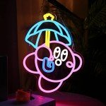 Gaming Neon Sign USB Powered for Game Room Decor, Japanese Anime Neon Sign Dimmable LED Neon Light Sign for Kids Room Man Cave Wall Art Birthday Gift Kirbee 16.1 * 12.8 Inches