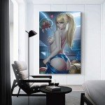 Samus Aran Anime Game Posters Sexy Girls Aesthetic Art Posters Wall Art Paintings Canvas Wall Decor Home Decor Living Room Decor Aesthetic 12x18inch(30x45cm) Unframe-style-8